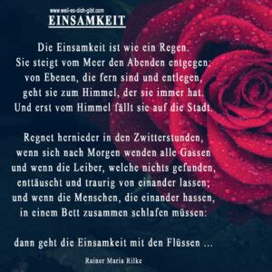 Ein wunderschönes Gedicht über Einsamkeit von Rainer Maria Rilke