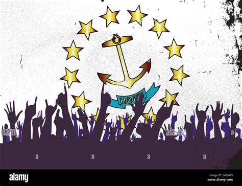 Rhode Island State Flag With Audience Stock Vector Image And Art Alamy