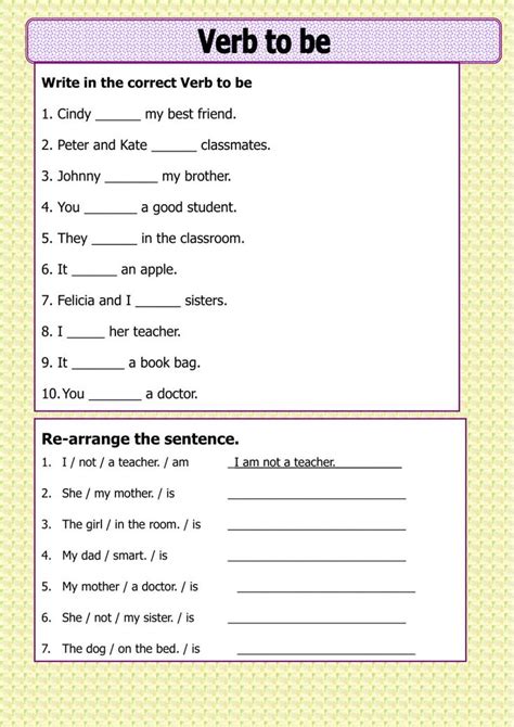 Verb To Be Online Exercises Elementary Verb To Be Online Exe