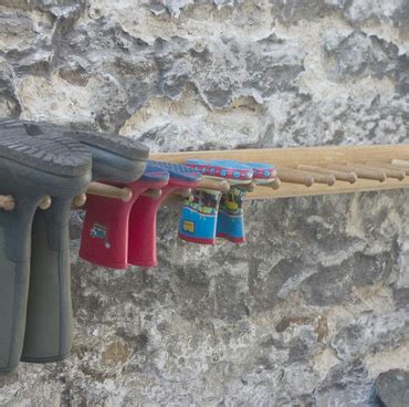 Pair Wall Welly Rack In Oak Folksy