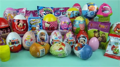 35 Surprise Eggs Shopkins Disney Toys Masha I Medved Lps Frozen Hello