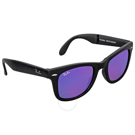 Ray Ban Wayfarer Folding Flash Violet Mirror Sunglasses RB4105 601S1M ...