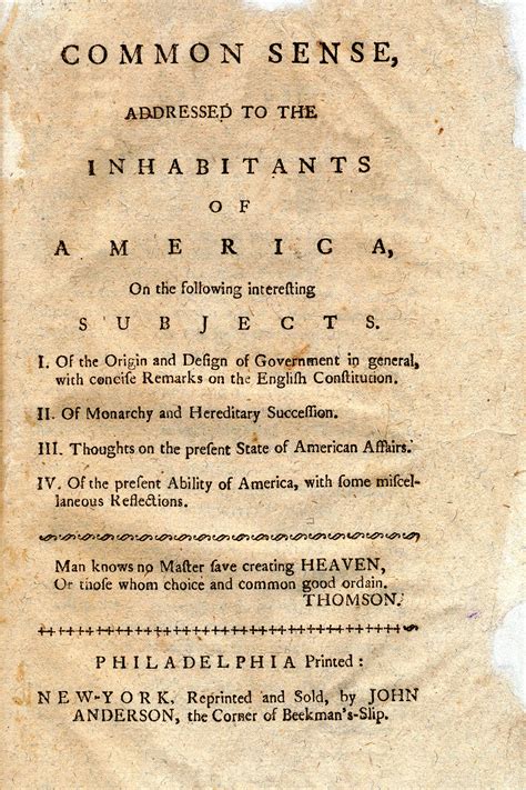 How Thomas Paines Common Sense Helped Inspire The American