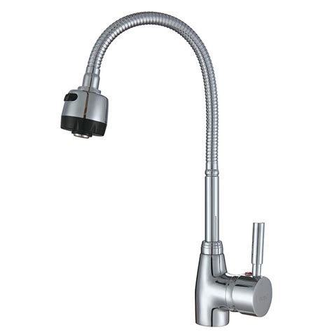 Commercial Zinc Handle Chrome Tap Flexible Hose Kitchen Sink Mixer