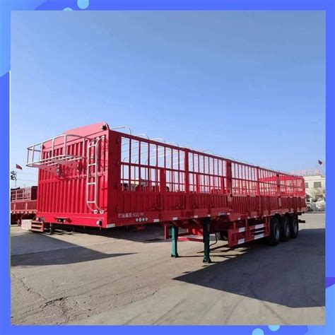 2 3 Axles Side Wall Utility Trailers Open Fence Truck Cargo Carrier