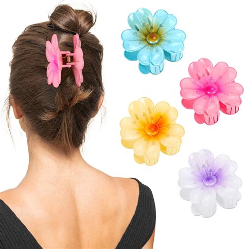 Amazon 6 Pack Flower Hair Clips For Women Preppy Flower Claw