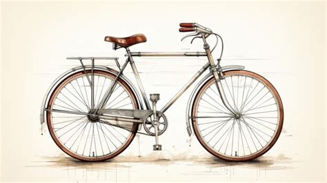 Vintage Bicycle Illustration Premium Ai Generated Image