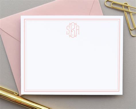 Personalized Stationary Monogrammed Stationary Monogram Notecards Set