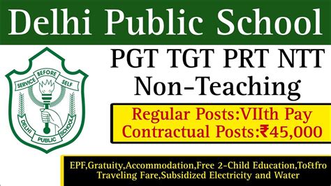 Dps Pgt Tgt Prt Miscellaneous Posts Teachers Vacancy Age