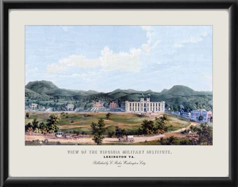 Virginia Military Institute Restored Map Vintage City Maps