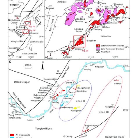 A Sketch Map Of The Late Mesozoic A Type Granites In Eastern China