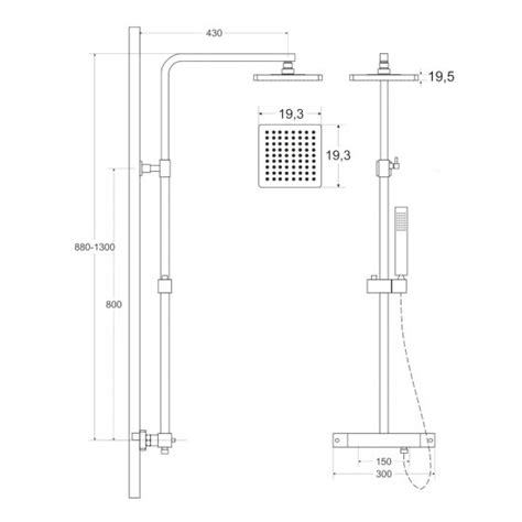 BESCO Zestaw Prysznicowy MODERN VARIUM Chrom Termostatyczny BP MVT CH