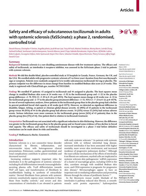 Pdf Safety And Efficacy Of Subcutaneous Tocilizumab In Adults · 5