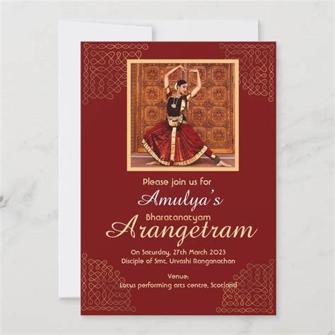 Bharatanatyam Arangetram Invite With Your Photo Laptop Sticker Skins