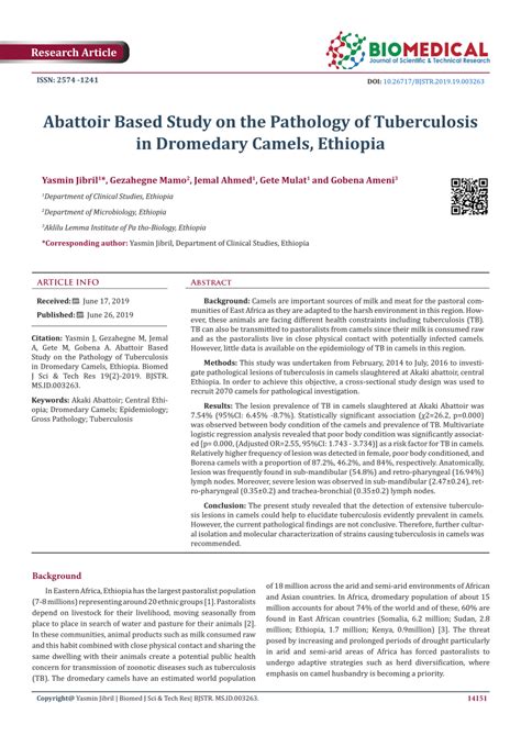 PDF Abattoir Based Study On The Pathology Of Tuberculosis In