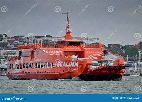 Sealink Passenger Car Ferry Riding To Waiheke Island From Half Moon Bay