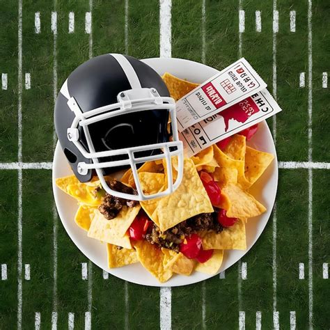 Game Day Grub Nachos Helmet And Ticket For The Ultimate Sports Fan