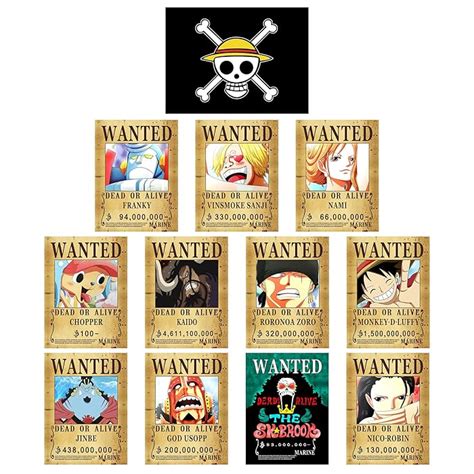 Buy 12 Pcs 16 6 In X 12 In Anime One Piece Wanted Bounty Posters New