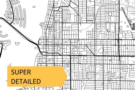 Clearwater FL Map Print Florida USA City Map Instant | Etsy