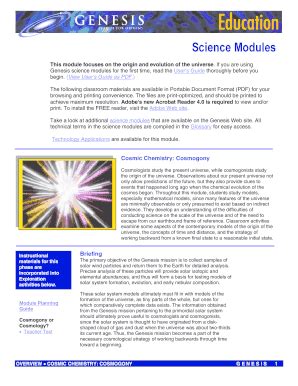 Fillable Online Genesismission Jpl Nasa Science Modules