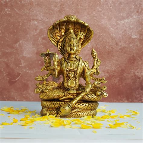 Buy Pujanpujari Brass Vishnu Seated On Sheshnag Lord Vishnu Vishnu