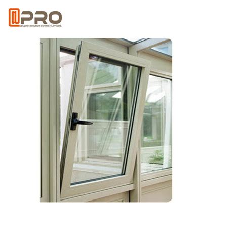 Wood Grain Casement Glass Tilt N Turn Windows Double Glazed Aluminum