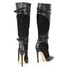 Boots 4859 Vitello Camoscio Nero Fuss High Heels Stiefel