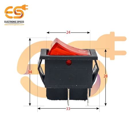 Buy KCD4 16A 250V AC Red Color 4 Pin DPDT Heavy Duty Plastic Rocker