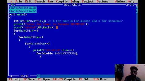 Digital Clock By Using C Programing Youtube