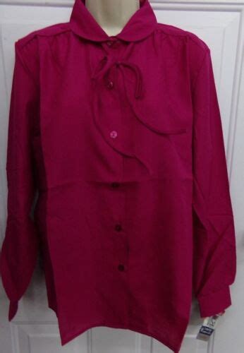 Womens Size 14 Hot Pink Fuchsia Button Front Shirt Blouse Vicki Wayne