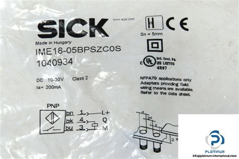 SICK IME18 05BPSZCOS INDUCTIVE PROXIMITY SENSOR Platinum International