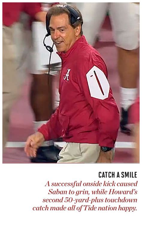 Nick Saban Smiles Pic From Sports Illustrated National