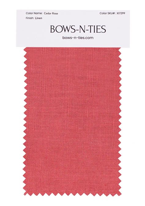 100 Linen Fabric Swatch In Cedar Rose Bows N