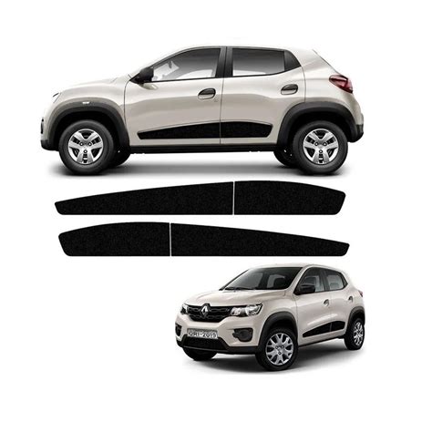 Kit Faixa Lateral Renault Kwid 2018 2019 2020 2021 Adesivo Preto