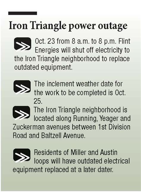 Iron Triangle neighborhood to lose power | Article | The United States Army