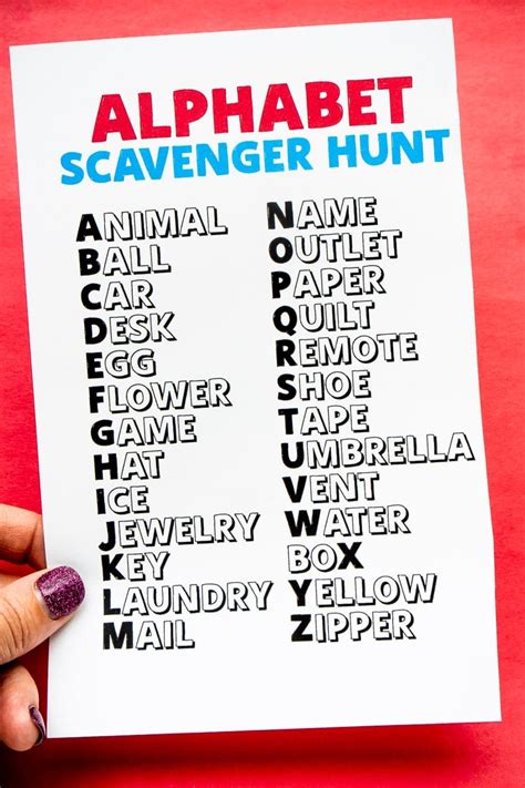 Free Printable Alphabet Scavenger Hunt Play Party Plan