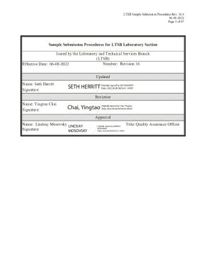 Fillable Online Sample Submission Procedures For The Laboratory And