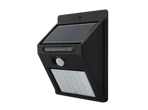 Solární nástěnné svítidlo LED SMD 6W pohybové čidlo černé