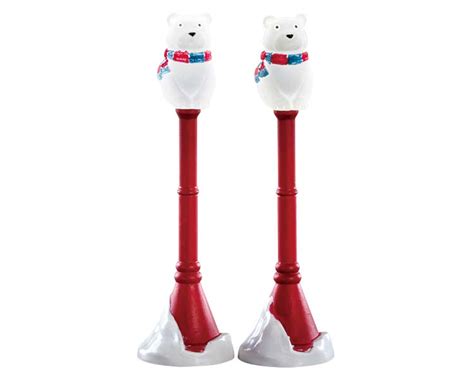 Polar Bear Street Lamp Set Lemax Village Ehobbytools