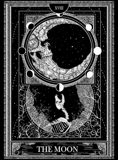 The Moon Major Arcana Tarot Card Design Illustration Artofit