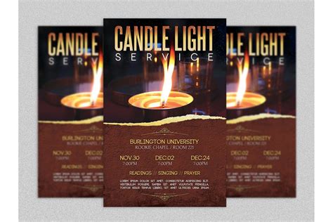 Candle Light Service Flyer Template