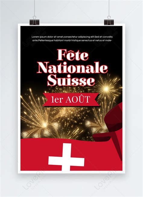 Swiss national day with fireworks publicity template template image_picture free download ...