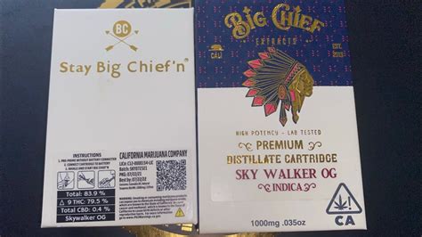 Big Chief Extracts Premium Distillate Cartridge Skywalker Og