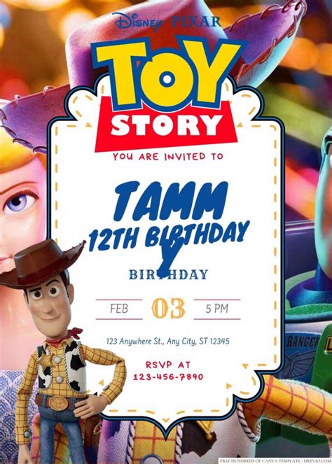 Free Editable Woody Toy Story Birthday Invitation Download Hundreds