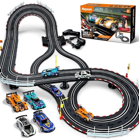 Electric Slot Car Race Track Sets Race Car Track Sets With 4 High Speed Slot Cars