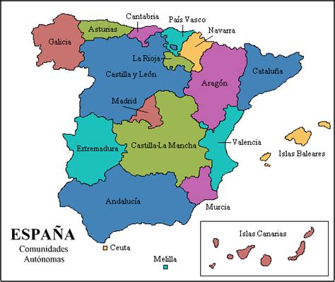 Mapa Político de España | Mapa Espana País Ciudad Región