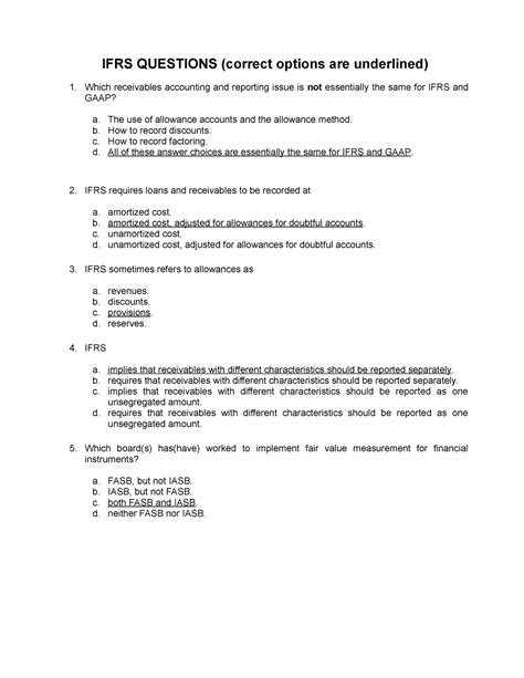 Ifrs Mcq Multiple Choice Questions About Ifrs With Answers From The