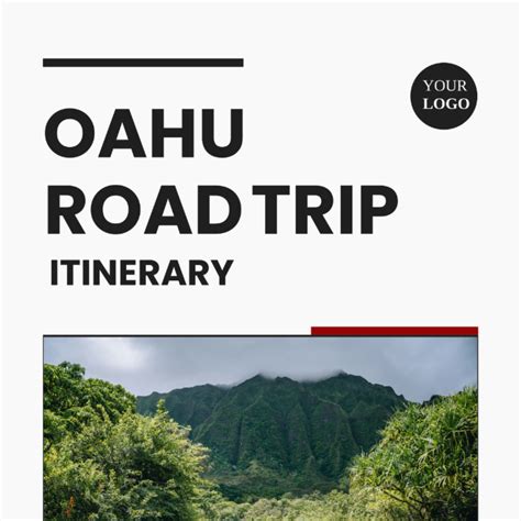 Free Oahu Road Trip Itinerary Template To Edit Online