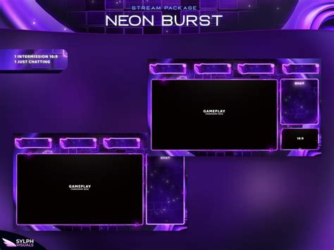 Neon Burst Twitch Overlay Animated Alerts Animated Screens Neon Overlay