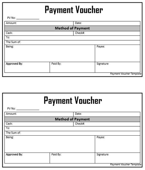 Payment Voucher Sample Doc Master Of Template Document